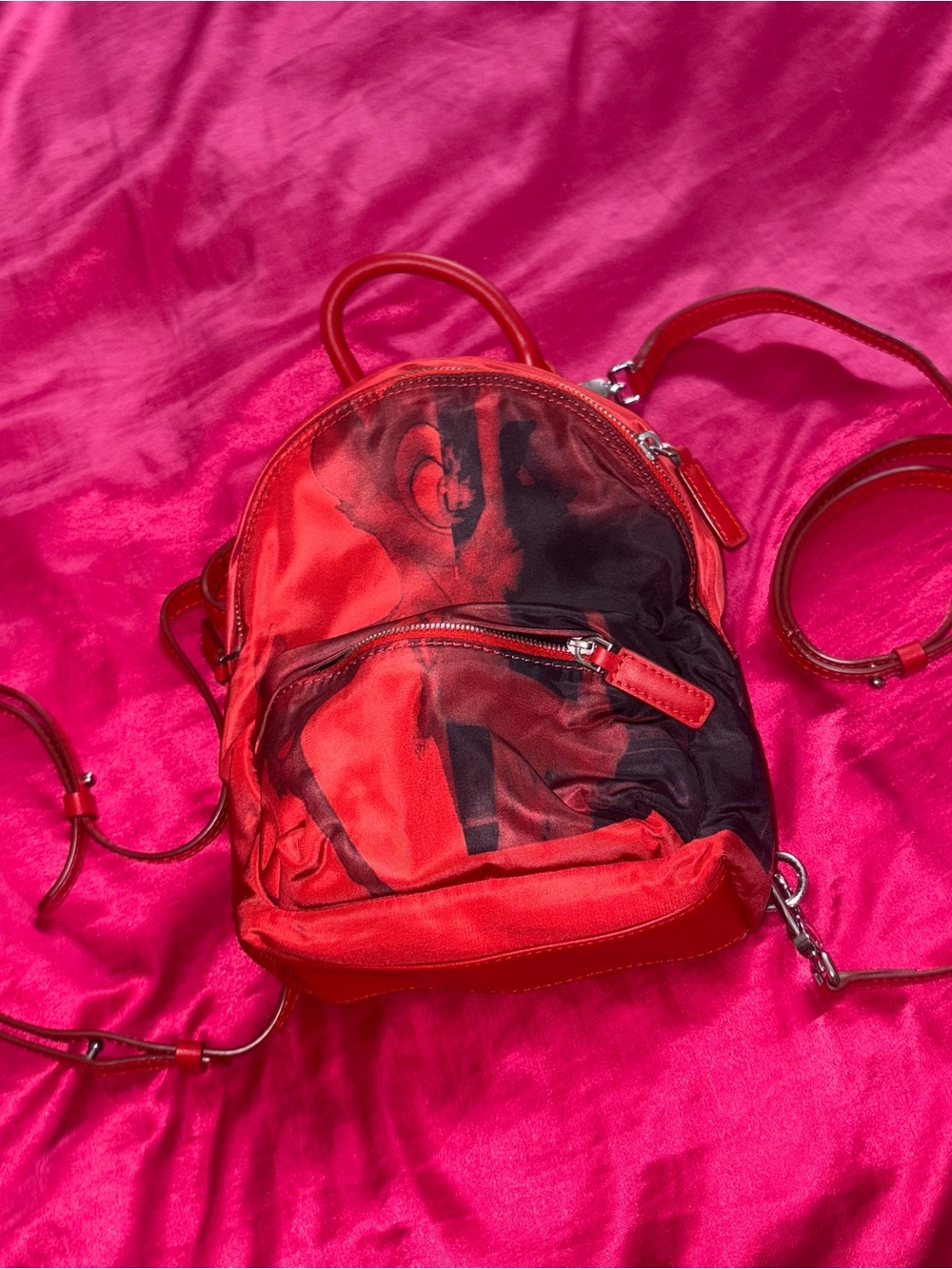 Givenchy Bambi Backpack Red Small Bag Nylon